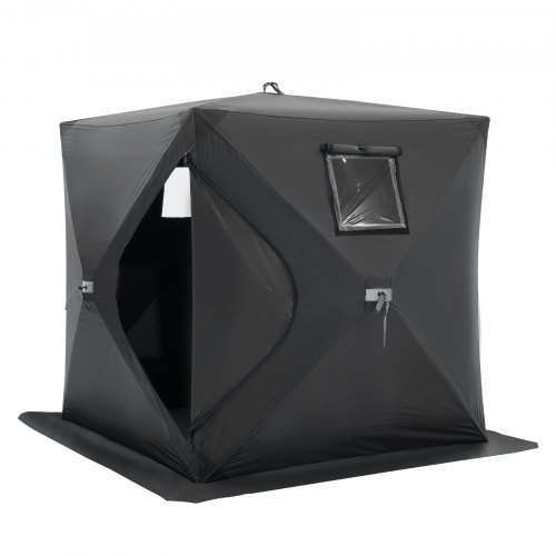 

VEVOR Refugio de Hielo Portátil 1,5 x 1,5 x 1,65 m Tienda de Campaña para Pesca en Hielo Emergente para 1 o 2 Personas Cubo de Hielo de Oxford Impermeable con Anclas/Cuerdas/Bolsa de Transporte, Negro