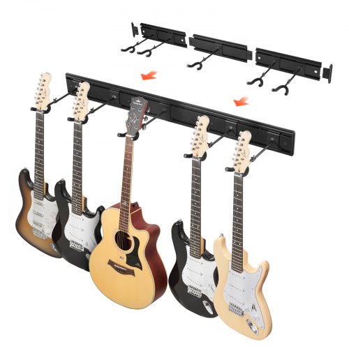 

VEVOR Soporte de Guitarra Estante Plegable Montado en la Pared para 5 Guitarras