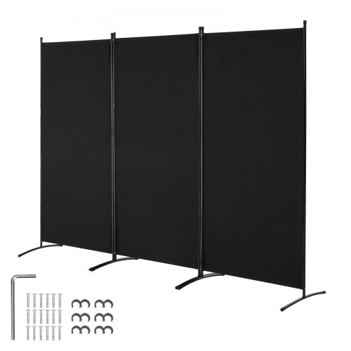 

VEVOR Biombo Separador Plegable de Ambientes de 3 Paneles 260 x 184 x 52cm Negro