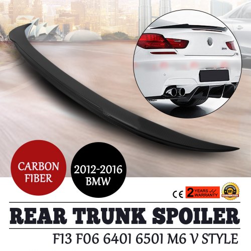 2012-2016 bmw f13 f06 640i 650i m6 v style carbon fiber trunk spoiler wing lid