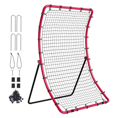 

VEVOR Red de Rebote de Béisbol y Softbol 1219x1676 mm Red de Lanzamiento de Béisbol con Objetivo de Lanzamiento Red de Rebote Línea de PE de 45 Hilos para Todos los Ángulos para Práctica de Campo