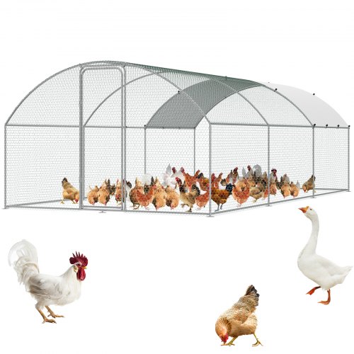 

VEVOR Gallinero de Metal Gallinero con Cubierta Impermeable, 3 x 5,88 x 1,99 m