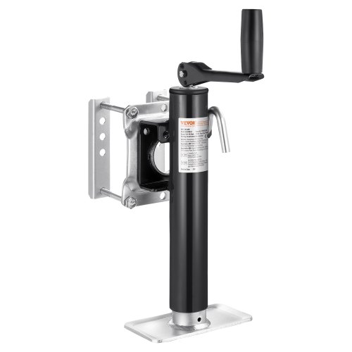 VEVOR Gato para Remolque, Capacidad de Carga Dinámica de 907 kg, Gato para Remolque con Pernos Soporte de Elevación de 254 mm con Manija para Remolque de RV, Remolque para Yates, Remolque Utilitario