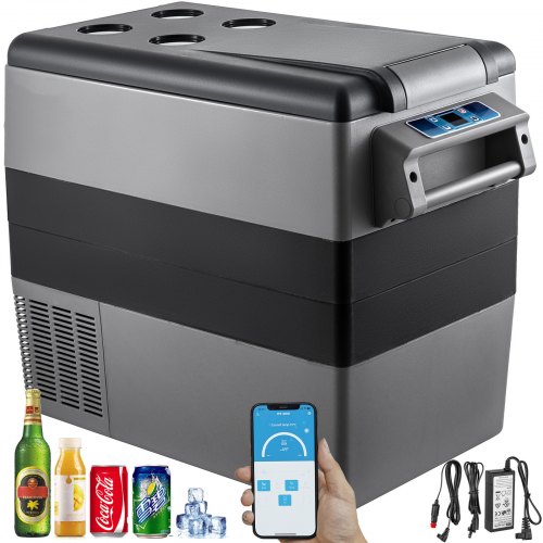 

VEVOR Refrigerador para Coche 55 L Mini Caja del Congelador Caja Fresca Mini Frigorífico Coche Mini Nevera -20 a 10 Grados Centígrados para Camping Caravanas Picnics Festivales