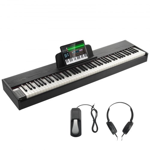 

VEVOR Piano Digital Ponderado 88 Teclas Totalmente Ponderadas, Piano Eléctrico con Teclado Dual y Parlantes, Pedal de Sustain, Auriculares, 200 Tonos y Ritmos, Compatible con Bluetooth/USB/MIDI