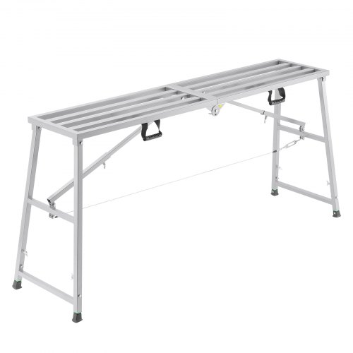 

VEVOR Plataforma de Trabajo, Altura Ajustable de 4 Velocidades 90-150 cm, Escalera de Acero de Aleación Plegable, Pies de Goma Antideslizantes, Taburete para Pintar Paneles de Yeso, Limpieza y Lavado
