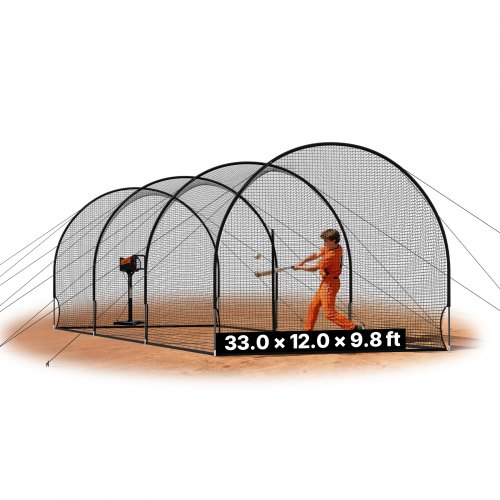

VEVOR Jaula de Bateo de Béisbol 10058 x 3660 x 3000 mm, Túnel de Bateo Portátil con Puerta Desmontable y Agujero para Máquina de Lanzamiento, Deportes de Pelota, para Entrenamientos Exterior Interior