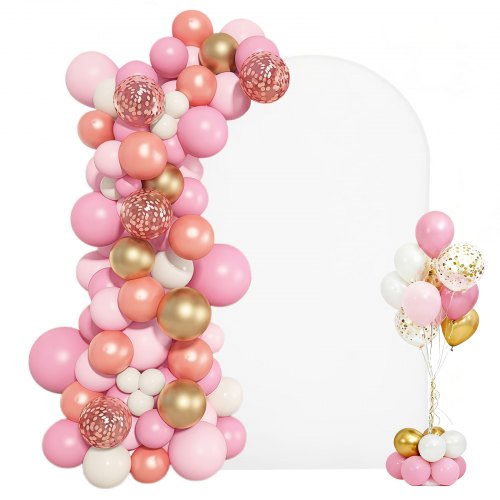 VEVOR Soporte de Arco Dorado para Telón de Fondo, 2,2 x 1,2 m, Estructura Estable, Semicircular, con Funda, para Decoración de Bodas, Fiestas de Cumpleaños, Celebraciones Navideñas y Ceremonias