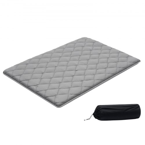 VEVOR Colchón Futón Japonés, Colchón de Tatami Plegable, Tamaño Completo, con Bolsa de Almacenamiento y Herrajes de Montaje, Esterilla de 9 Capas para Meditación y Yoga, Gris, 2032 x 1372 x 89 mm