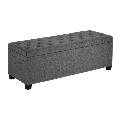 

VEVOR Taburete de Almacenaje, con Capacidad de Carga de hasta 299,37 kg, Plegable, Acolchado y con Estructura de Metal, Ideal para Salón, Dormitorio y Pasillo, Color Gris, 1100 x 400 x 400 mm