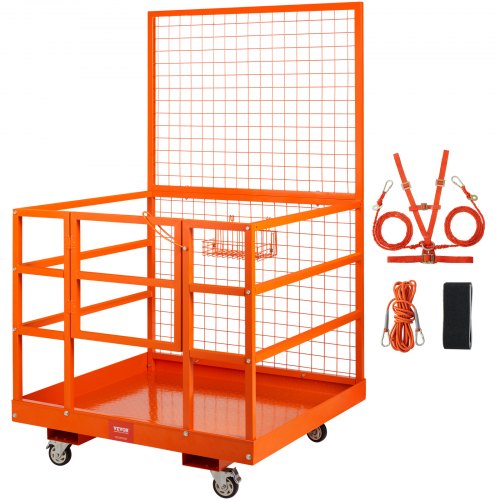 

VEVOR Jaula de Seguridad Montacargas 114,3x109,2cm Plataforma de Trabajo 1400LBS