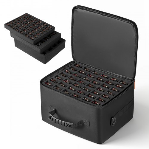 VEVOR Bolsa de Transporte para Miniaturas, para Modelos a Escala 1:500-1:750, con Correa de Hombro Ajustable y 3 Capas de Espuma para Mayor Capacidad, Miniaturas no Incluidas, 380 x 320 x 220 mm