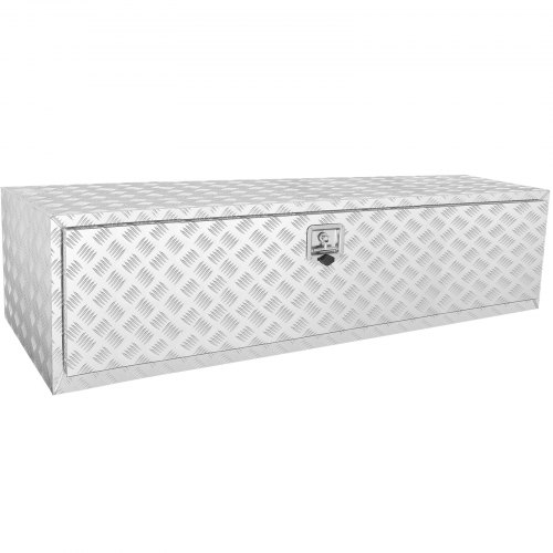 VEVOR Caja de Herramientas para Camión 610x355x405mm Caja de Bastidor Inferior Caja de Almacenamiento de Aleación de Aluminio Montaje Inferior con Cerradura y Llaves para Remolques, Camionetas, Negro