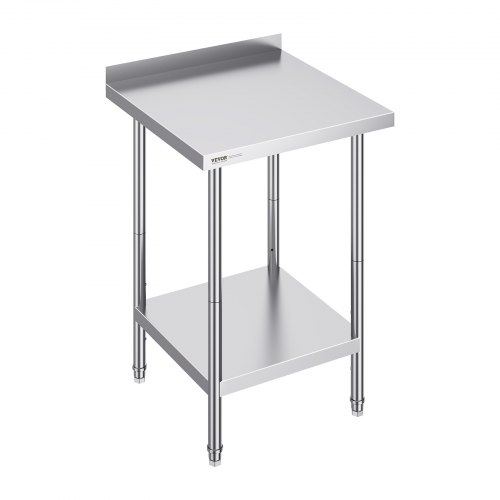

VEVOR Mesa de Trabajo de Acero Inoxidable 61x61x91,4 cm Mesa de Preparación de Alimentos Duradera Altura Ajustable Unidad de Almacenamiento de Alimentos para Cocina Restaurante Bar Hotel Hogar
