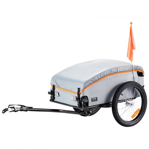 

VEVOR Remolque para Bicicleta Capacidad de Carga de 45kg Carro de Transporte Almacenamiento Compacto Plegable con Enganche Cubierta Impermeable Ruedas 406mm para Ruedas de Bicicleta de 558,8-711,2 mm