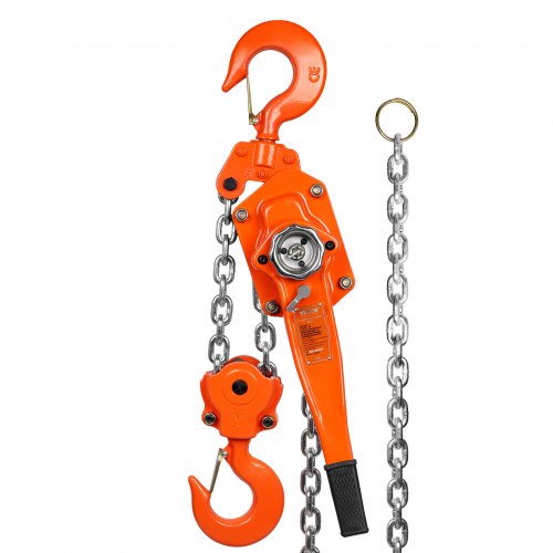 

VEVOR Polipasto Manual de Cadena de Palanca Elevación de 5,8 m Polipasto de Trinquete de Acero Capacidad de 6 T Polipasto de Palanca Gancho de Rotación de 360° con Freno de Doble Trinquete para Garaje