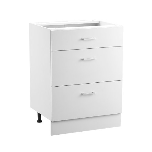 

VEVOR Gabinete de Piso con 3 Cajones 600 x 475 x 816 mm Armario de Pie sin Ensamblar Gabinete de Suelo Gabinete Listo para Ensamblar Cajón de Cierre Suave para Oficina, Casa, Baño, Cocina, Blanco