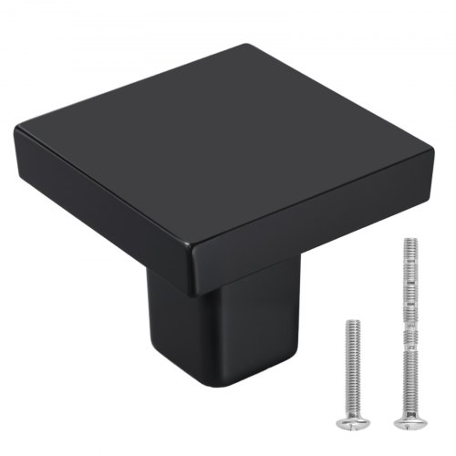 

VEVOR Pomos para Armario, Compactos y Elegantes, Aleación de Zinc, Cuadrados, con Tornillos, para Cajones, Puertas, Cómodas, Armarios, Baño, Cocina y Dormitorio, Negro, 30 x 30 x 25 mm, 10 uds