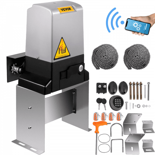 

VEVOR Abridor Automático de Puerta Corredera 1497 kg Apertura de Puerta con Mando a Distancia Puerta Enrollable de Entrada Mando a Distancia 70 m 4 Controles Remotos y Control APP Abridor de Puerta