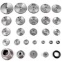 VEVOR Engranajes de Torno de Metal, Conjunto de 27 pcs Metal Torno Engranajes para Mini Tornos y Fresadoras Modelo de Mini CJ0618 Herramienta Engranajes de Metal con Alta Precisión Fácil de Instalar