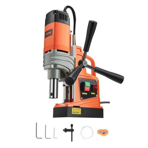 

VEVOR Taladro de Núcleo Magnético 1300W Taladrador Magnético Profesional 13000N 810rpm Taladro Magnético Portátil Profundidad 50mm Diámetro de Perforación 40mm Sistema de Perforación Electromagnética