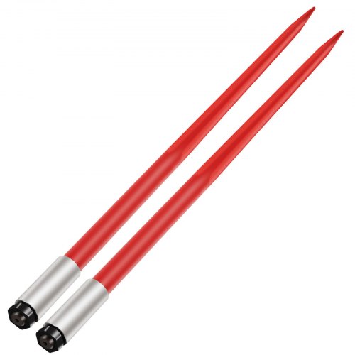 

VEVOR Lanza de heno 125 cm 2 lanzas cuadradas para pacas de heno, punta de paca de fijación rápida Carga de 2041 kg horquillas para pacas recubiertas de rojo funda de tuerca hexagonal para tractores