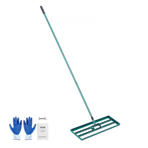 

​VEVOR Rastrillo Nivelador de Césped de 760x254 mm, Mango de Acero, Placa Base de 1981 mm, Rastrillo Nivelador de Suelo Resistente de Aleación de Aluminio para Césped, Golf, Patio, Campos de Jardín