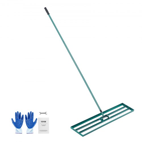 

​VEVOR Rastrillo Nivelador de Césped de 1219x254 mm, Mango de Acero, Placa Base de 1981 mm, Rastrillo Nivelador de Suelo Resistente de Aleación de Aluminio para Césped, Golf, Patio, Campos de Jardín