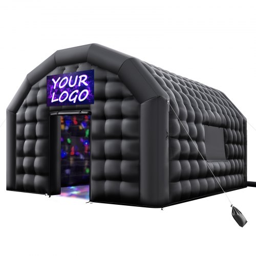 

VEVOR Tienda Inflable para Fiestas, Carpa Inflable 5,4 x 5 x 4,25 m con Soplador de 680 W, Saco de Arena y 2 Ventanas, Tienda de Campaña Tipo Cubo para Eventos, Cumpleaños, Bodas y Fiestas, Negro