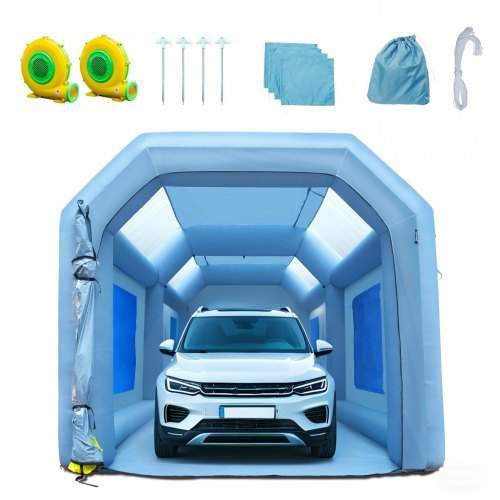 

VEVOR Cabina de Pintura Inflable 6 x 3 x 2,5 m Carpa Hinchable de Pintura de Coches en Oxford 210D con Sistema de Filtración 2 Sopladores 480W + 750W Estación de Trabajo de Pintura Taller de Garaje