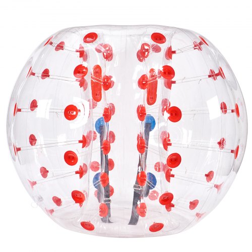 

VEVOR Bola de Choque Inflable Bola de Choque de Parachoques 1,5 m x 1,2 m Bola de Colisión Humana Bola de Rebote de Burbuja de Cuerpo de PVC Transparente + Bola de Parachoques Inflable de Puntos Rojos