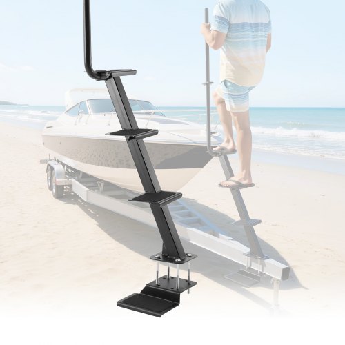 

VEVOR Escalones para Remolque de Barcos 4 Escalones Superficie Antideslizante Escalera de Acero al Carbono, Aptos para Marcos de 76,2 x 76,2 mm, 76,2 x 127 mm y 101,6 x 101,6 mm, Montaje Inferior