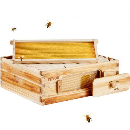 

VEVOR Kit de Colmena Mediana para Abejas de 10 Marcos con Ventanas Acrílicas