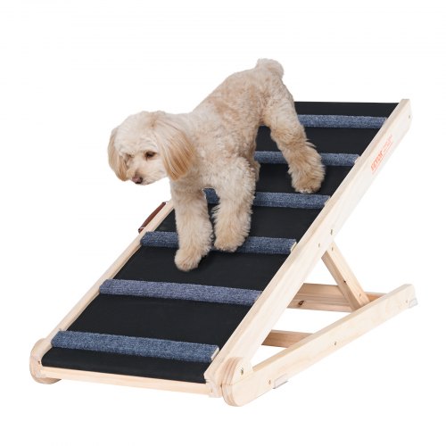 

VEVOR Rampa para Perros Longitud de 1050 mm Rampa Plegable Antideslizante para Perros Pequeños/Grandes Altura Ajustable 6 Niveles 35-65 cm Adecuada para Cama, Sofá, Acceso al Coche, Interior, Exterior