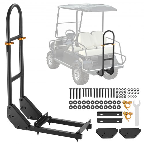 

VEVOR Barra de Apoyo para Carrito de Golf, con Reposapiés de Metal, sin Necesidad de Modificaciones, para Asiento Trasero, Acero al Carbono, Ajustable en Altura de 70 a 85 cm, 450 x 235 x 905 mm