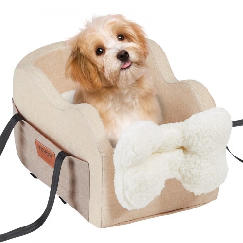 

VEVOR Asiento de Coche para Perros Asiento Elevado para Mascotas 3,6 kg, Marrón