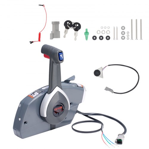 

VEVOR Caja de control remoto fueraborda compatible con Johnson Evinrude 5006180, control de acelerador de barco de montaje lateral, para dirección marina de motor de barco fueraborda
