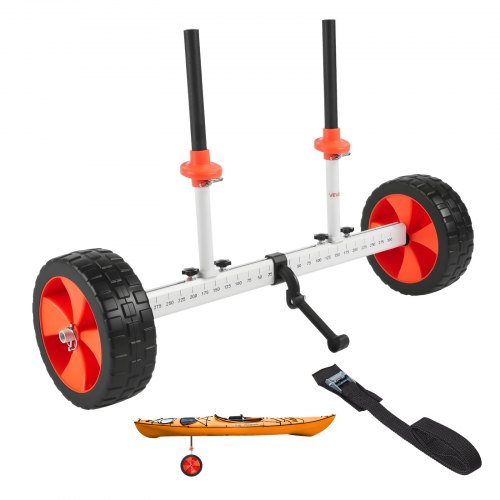 VEVOR Remolque Vertical para Kayak, Remolque de Kayak 900 x 580 x 575 mm con Neumáticos de PU de 25,4 cm y Correa de Amarre, Carga de 113,4 kg, Carrito para Tabla de Surf de Remo, Kayaks, Canoas