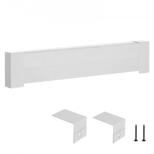 

VEVOR Cubierta Frontal Estándar de Radiadores Eléctricos para Zócalo, Serie Básica, 916 x 80 x 193 mm, Cubierta de Repuesto de Acero Resistente, para Dormitorio, Blanco, Agujero Medio Abierto