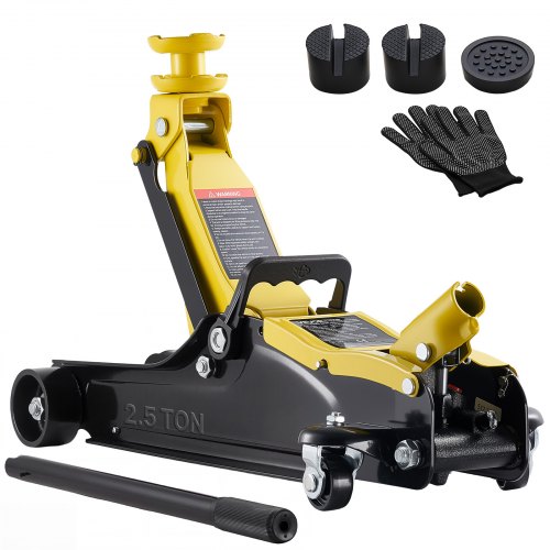 

VEVOR Gato de Perfil Bajo Capacidad de 2,5 t, Gato Hidráulico de Acero con Bomba de Elevación Rápida de Un Solo Pistón y Asiento Elevado, Rango de Elevación 85-320 mm, para Automóviles, Vehículos