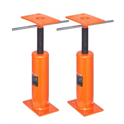 

Gatos de piso para casa VEVOR, paquete de 2, rango de altura de 12" a 16", capacidad de carga máxima de 9700 lb por unidad, poste de gato de sótano con viga de soporte ajustable para nivelación, gato telescópico de acero para soporte temporal
