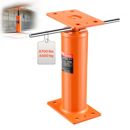 

Gato de piso para casa VEVOR, rango de altura de 12" a 16", capacidad de carga máxima de 9700 lb, poste de gato de sótano con viga de soporte ajustable para nivelación, poste de gato telescópico de acero con soporte de elevación para soporte temporal