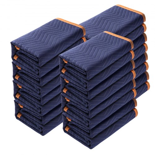 VEVOR Mantas de Mudanza, 1829 x 1372 mm, Manta para Envolver Muebles 24 Piezas, Mantas Protectoras de Embalaje de Algodón Reciclado de Alta Resistencia para Proteger Muebles, Pisos, Electrodomésticos