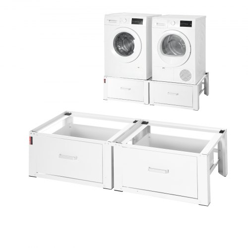 

VEVOR Soporte para Lavadora Alto de 310 mm, Base de Lavadora de Acero Resistente, Capacidad de Carga de 150 kg, Pedestal Universal para Secadora con Cajón, Patas Antideslizantes, 2 Piezas, Blanco