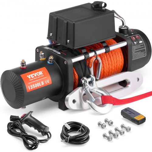 

VEVOR Cabrestante Eléctrico para Camión Cuerda Sintética 6123 kg Control Remoto