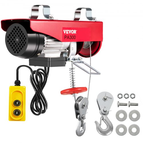 

VEVOR 150 / 300kg Polipasto Eléctrico de 550W de Potencia, Herramienta de Paleta Eléctrica con Cable, 40 pies, Polipasto Eléctrico, Adecuado para Fábricas, Almacenes, Construcción, Mercancías