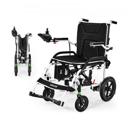 

VEVOR Silla de Ruedas Eléctrica para Adultos Capacidad de 100 kg Plegable Ligera Motorizada Autonomía de 19,3 km Ajuste de 5 Velocidades Todoterreno Portátil para Personas Mayores, Discapacitadas