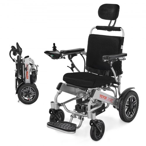 

VEVOR Silla de Ruedas Eléctrica Capacidad 136kg Respaldo Ajustable Alcance 21 km