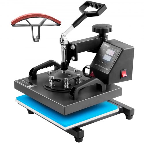 

VEVOR Prensa de Calor 0- 482℉ 34,29-43,18cm Máquina de Prensado en Calor Aluminio, Hierro y Plástico Negro Máquina de Prensado en Caliente para Transferir Imagen en Camiseta, Sudaderas con Capucha