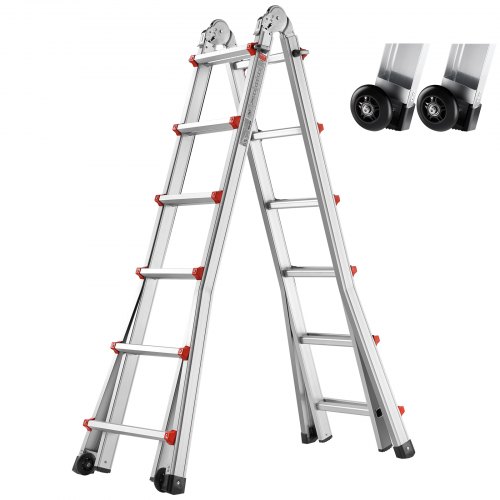 

VEVOR Escalera Telescópica con Estructura en A Extensión de 623cm Carga 149,7kg